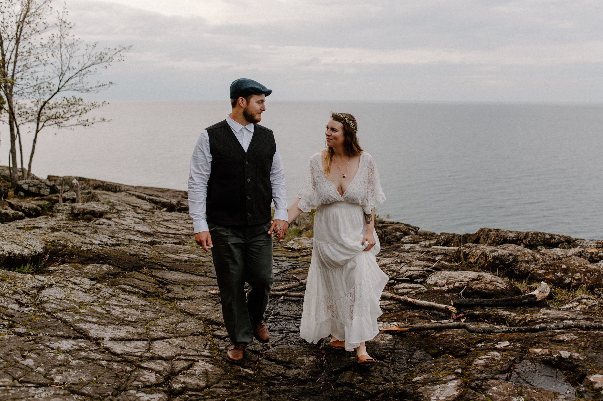 Elopement in Presque Isle Park in Marquette, Michigan