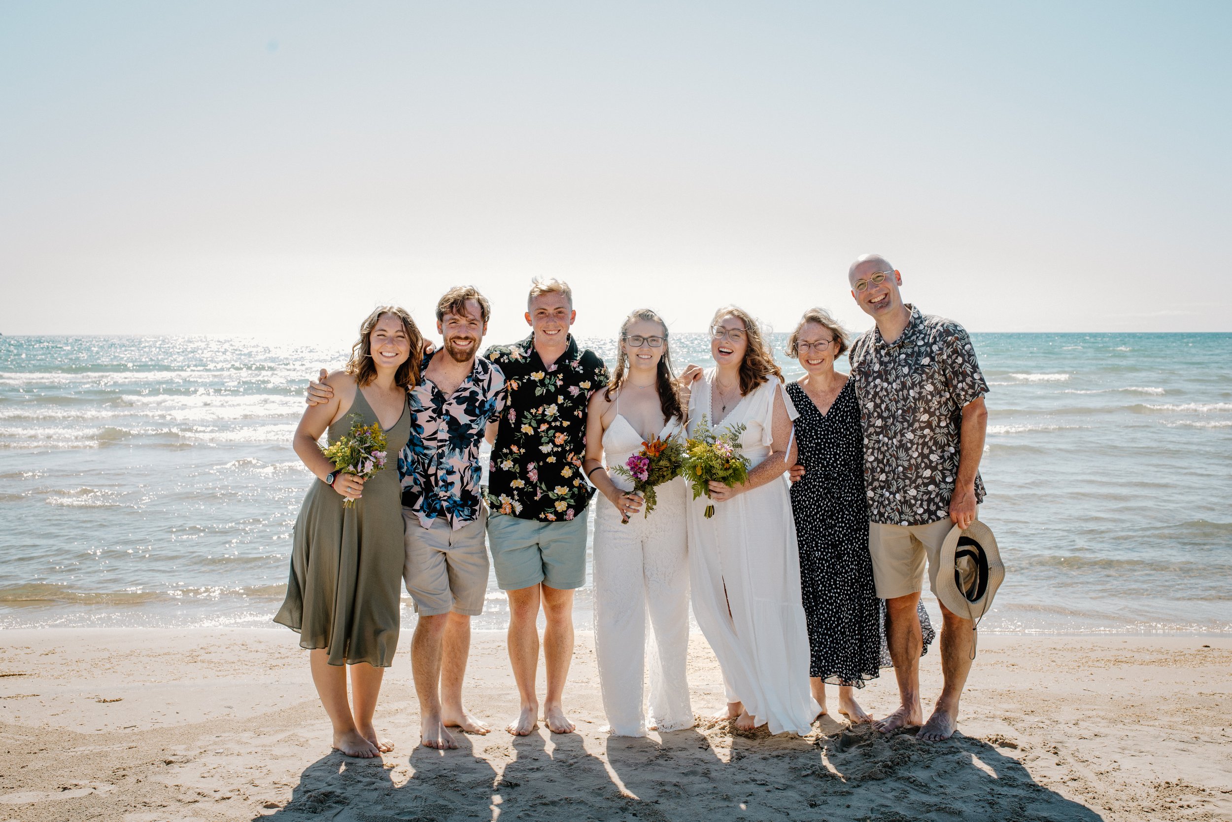 St Ignace Michigan Summer Wedding Family Portrait